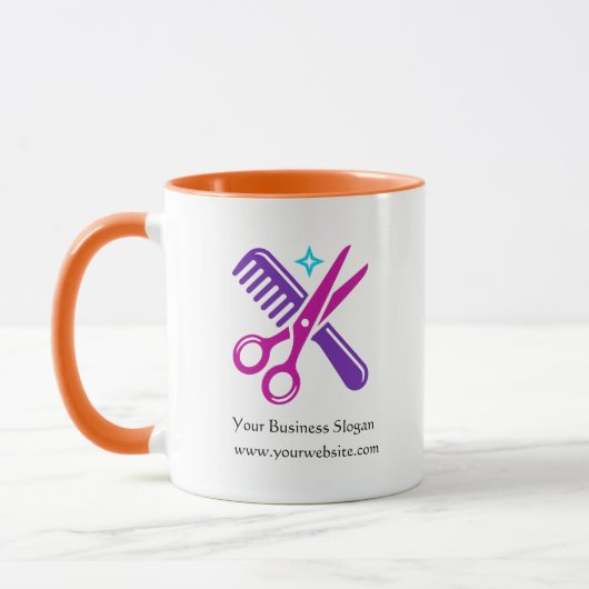 Barber Salon Business Logo Mug (Gauche)