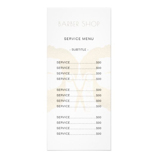 Barber salon simple moderne élégant service menu (Devant)