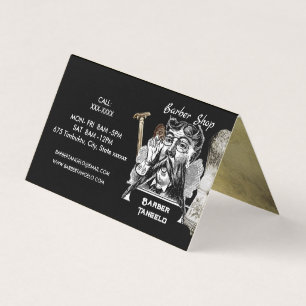 Barber scheermes & Goud Zwart Professioneel Gevouw Visitekaartjes