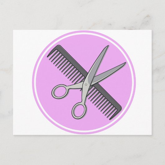 Barber Scissor en Comb Briefkaart (Voorkant)