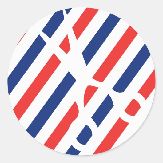 Barber Scissors Ronde Sticker (Voorkant)