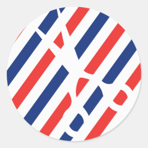 Barber Scissors Ronde Sticker