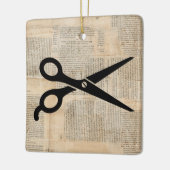 Barber Shears  tekststijl Art Keramisch Ornament (Links)