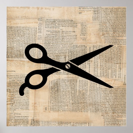 Barber Shears tekststijl Art Poster (Voorkant)