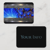 Barber Shop Blue Abstract Visitekaartje (Voorkant / Achterkant)