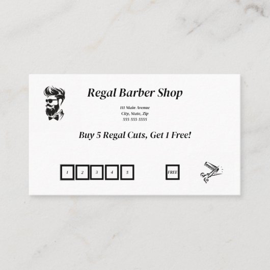 Barber Shop Carte de visite / Barber Shop Loyalty (Devant)