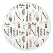 Barber Shop Ceramic Knob. Keramische Knop (Voorkant)