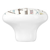 Barber Shop Ceramic Knob. Keramische Knop (Zijkant)