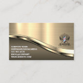 Barber Shop | Code QR | Carte de visite métallique (Dos)