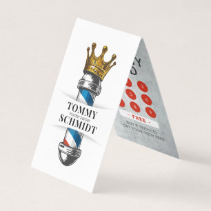 Barber Shop Crown Barber Pole Afspraak Loyaliteit Visitekaartjes