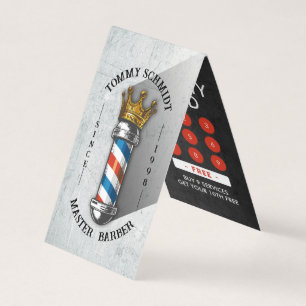 Barber Shop Crown Barber Pole Afspraak Loyaliteit Visitekaartjes