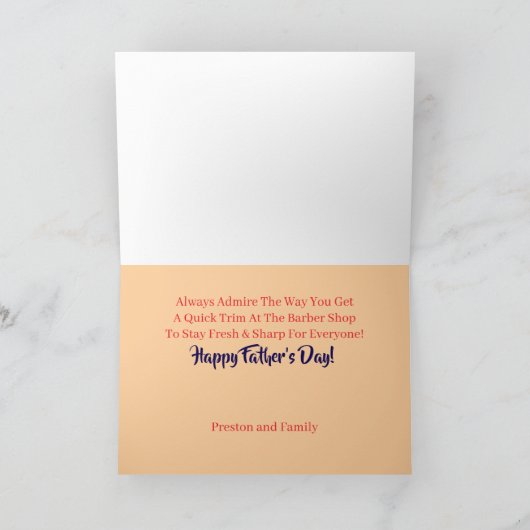 Barber Shop Day Happy Vaderdag Kaart (Binnen)
