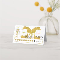 Barber shop élégante carte punch fidélité client