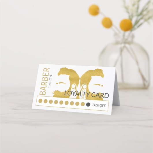 Barber shop élégante carte punch fidélité client (Devant)