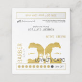Barber shop élégante carte punch fidélité client (Extérieur déplié)