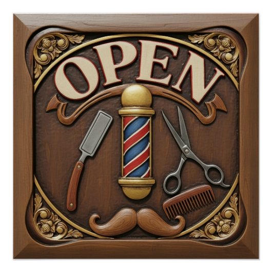 Barber shop Glossy Poster (Devant)