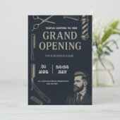 Barber Shop Grand Opening Uitnodiging (Staand voorkant)