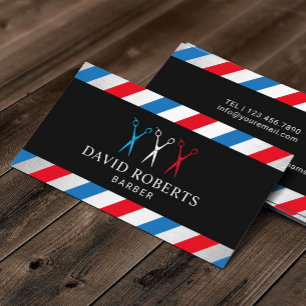 Barber Shop Hair Stylist 3 Scissors Barbershop Visitekaartje