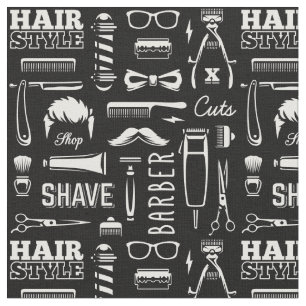 Barber Shop Hair Stylist Patroon Stof