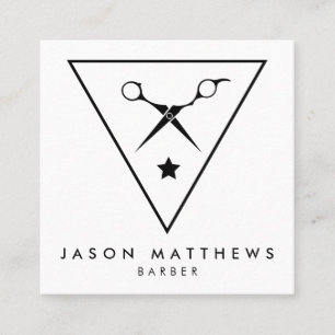 BARBER SHOP Haircut & Shave Vierkante Visitekaartje