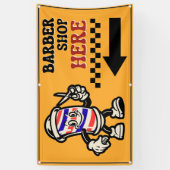 Barber Shop Here Pijl Sla linksaf Hek Advertentie Spandoek (Verticaal)