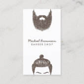 Barber Shop hipster beard mustache hair salon Visitekaartje (Voorkant)