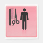 Barber Shop Icon Kapsel Kam en Schaar Servet (Voorkant)