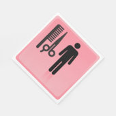 Barber Shop Icon Kapsel Kam en Schaar Servet (Hoek)