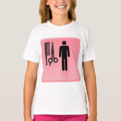 Barber Shop Icon Kapsel Kam en Schaar T-shirt (Voorkant)