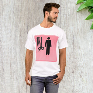 Barber Shop Icon Kapsel Kam en Schaar T-shirt