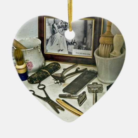 Barber Shop Keramisch Ornament (Voorkant)