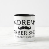 Barber shop koffie mok met palen en snor (Midden)