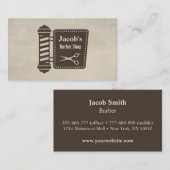 Barber Shop Light Cisors Cartes de visite d'icône (Devant / Derrière)