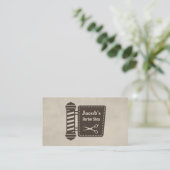 Barber Shop Light Cisors Cartes de visite d'icône (Debout devant)