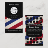 Barber Shop Loyalty Carte de visite Punch Card (Devant / Derrière)