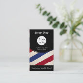 Barber Shop Loyalty Carte de visite Punch Card (Debout devant)