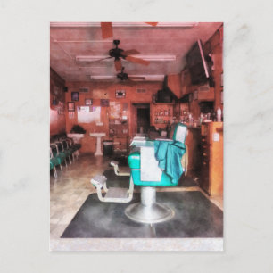 Barber shop met groene Barber Chairs Briefkaart