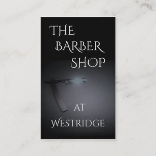 Barber Shop met recht Afbeelding in donkergrijs Visitekaartje