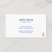 Barber shop moderne rouge bleu blanc Carte de visi (Dos)