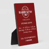 Barber shop openingstijden custom fotoplaat (Zijkant)