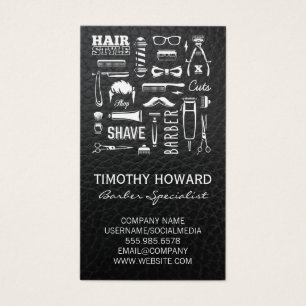 Barber Shop Patroon Leder Visitekaartje