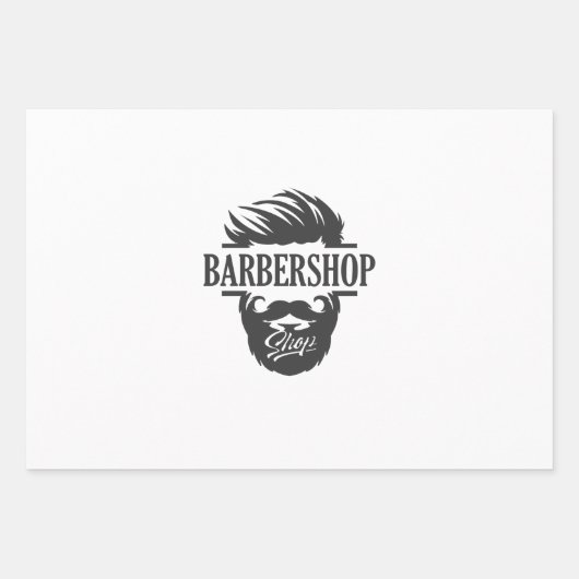 Barber Shop Pattern Wrapping Paper (Voorkant 3)