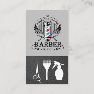 Barber Shop Pole Logo   kapper Visitekaartje