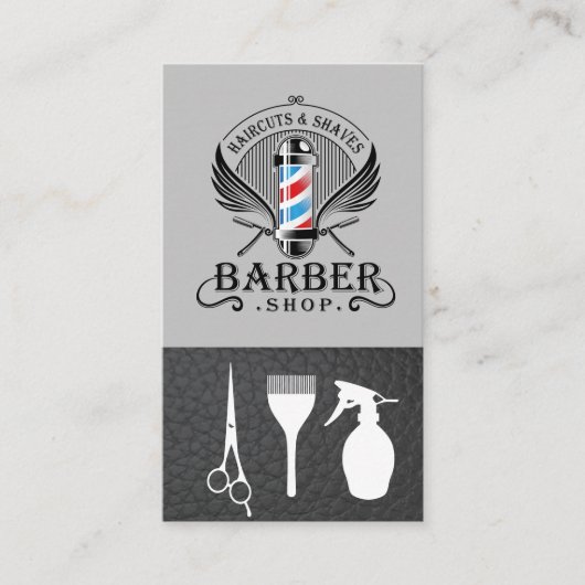 Barber Shop Pole Logo | kapper Visitekaartje (Voorkant)