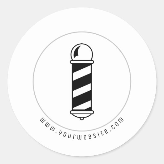 Barber Shop Pole Logo Sticker (Voorkant)