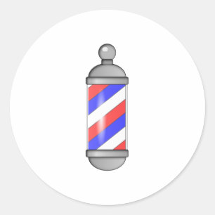 Barber Shop Pole Ronde Sticker