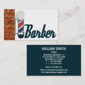 Barber Shop Pole Street Sign Visitekaartje (Voorkant / Achterkant)