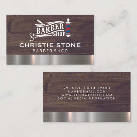 Barber Shop Pool en Schaar Visitekaartje (Voorkant / Achterkant)