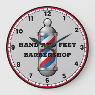 Barber Shop Poteau en coiffure Horloge ronde perso