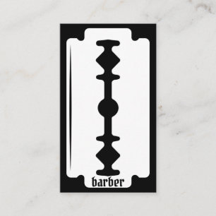 Barber Shop  Razor Black en White Clear Bu Visitekaartje